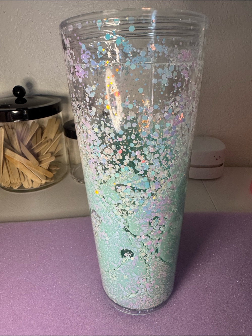 Iridescent Mint Glitter Acrylic Tumbler - Home Accents
